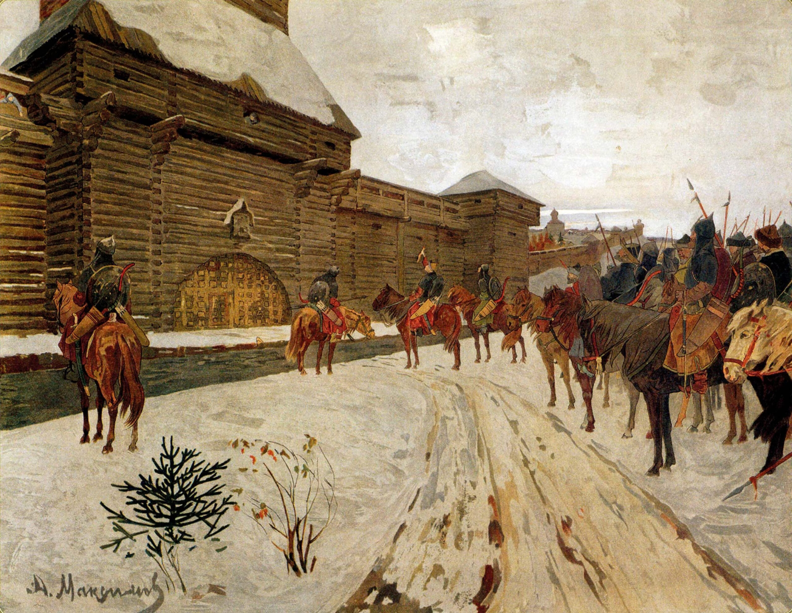 המונגולים כיתרו את העיר ולדימיר (Vladimir) במהלך פלישתם לקייב של רוס בשנת 1238. האמן הרוסי ואסילי מקסימוב צייר בשנת 1910 את הציור הזה המתאר את האירוע.Getty Images