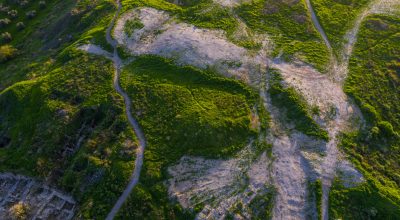 Aerial,Panoramic,Spring,View,Of,The,Tel,Gezer,Archaeological,Site,